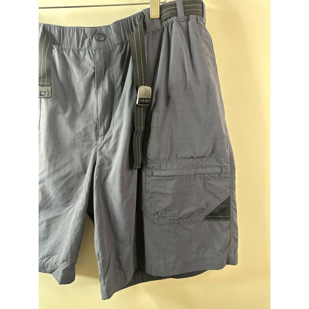 LL Bean Swift River Lined Shorts Mens XL Belted Nylon Blue 9" Cargo Outdoor Hike - Picture 5 of 16